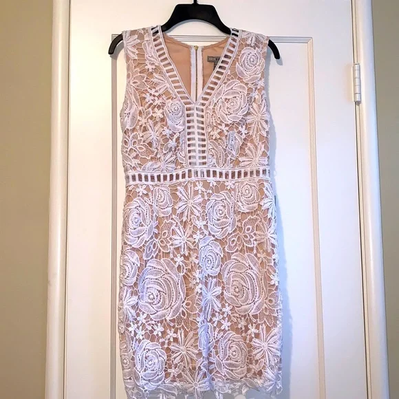 Love By Design | Dresses | Nwt White Lace Dress With Nude Underlay |  Poshmark